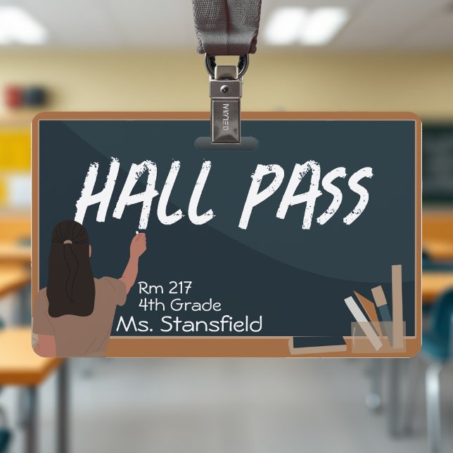 Teacher Student Chalkboard Classroom Hall Pass ID Badge (Teacher Student Chalkboard Classroom Hall Pass Badge
)
