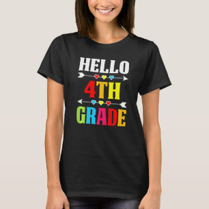 Teacher Student Hello 4th Grade Back To School T-Shirt