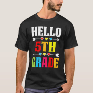 Teacher Student Hello 5th Grade Back To School T-Shirt