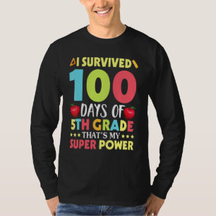 Teacher Student I Survived 100 Days Of 5th Grade T T-Shirt