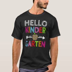 Teacher Student Leopard Hello Kindergarten T-Shirt