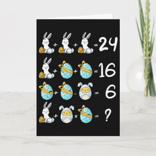 Teacher Student Math Operations Quiz Easter Chicke Card