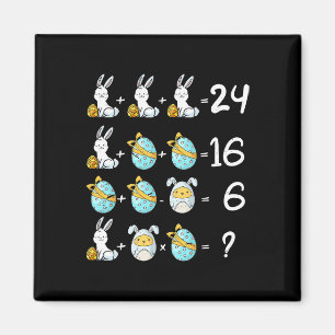 Teacher Student Math Operations Quiz Easter Chicke Magnet