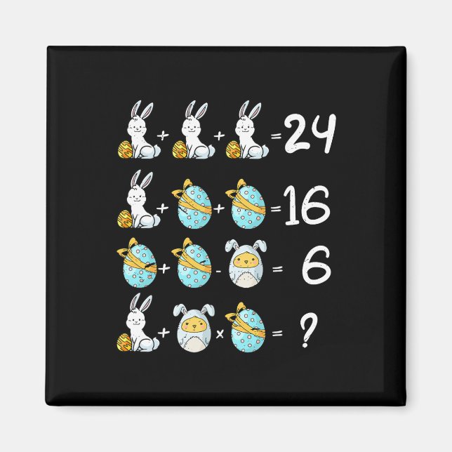 Teacher Student Math Operations Quiz Easter Chicke Magnet (Front)