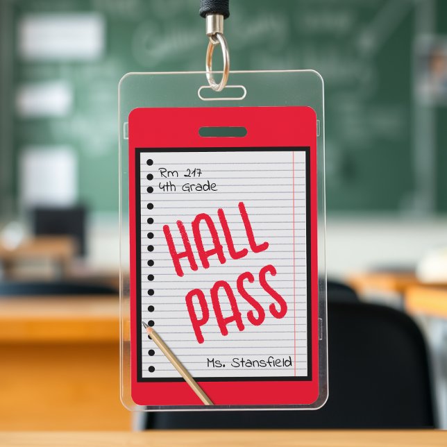 Teacher Student Paper Classroom Bathroom Hall Pass ID Badge (Teacher Student Paper Classroom Bathroom Hall Pass Badge
)