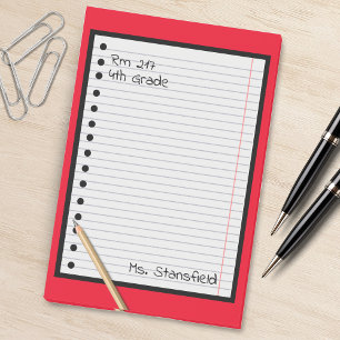 Teacher Student Paper Classroom Loose Leaf Paper Post-it Notes