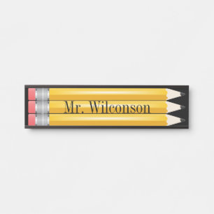 Teacher Student Pencils Nameplate Wall Desk Sign