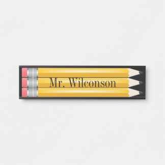 Teacher Student Pencils Nameplate Wall Desk Sign
