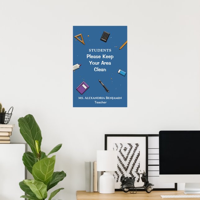 Teacher Student School Elementary Classroom  Poster (Home Office)