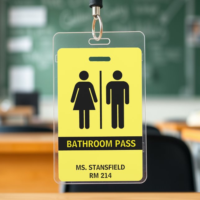 Teacher Student School Restroom Bathroom Pass ID Badge (Teacher Student School Restroom Bathroom Pass Badge
)