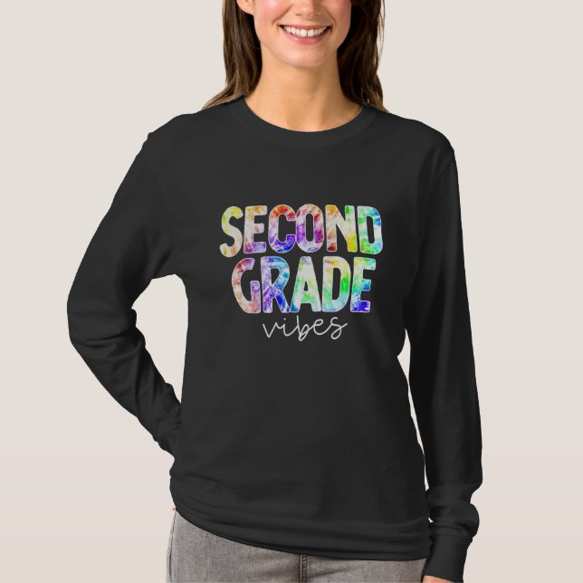 Teacher Student Second Grade Vibes First Day Of Sc T-Shirt (Front)