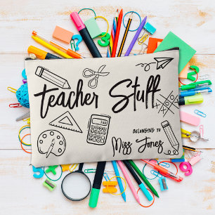 Teacher Stuff Personalised Pencil Case Accessory Pouch