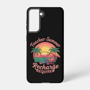 Teacher Summer Recharge Required Last Day School Samsung Galaxy Case