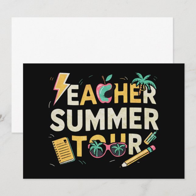 Teacher Summer Tour 2024 Last Day of School  Invitation (Front/Back)