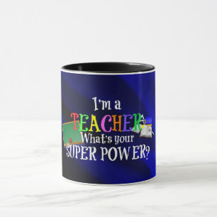 Teacher Super Power, Colourful Banner Mug