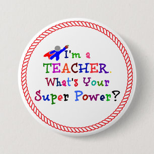 Teacher Superhero 7.5 Cm Round Badge