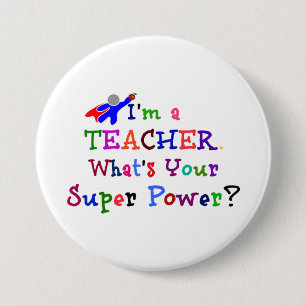 Teacher Superhero 7.5 Cm Round Badge