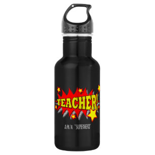 Teacher Superhero Comic Burst Cartoon 532 Ml Water Bottle