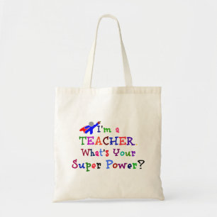 Teacher Superhero Tote Bag