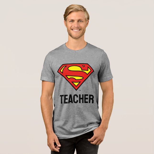 Teacher Superman S-Shield | Superman Logo Tri-Blend Shirt (Front Full)