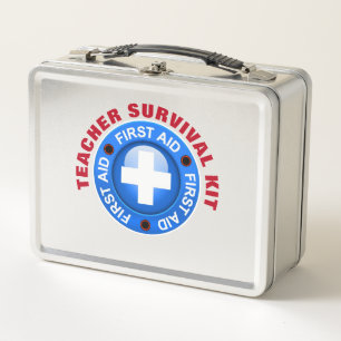 Teacher Survival Kit - Customise Back ... Metal Lunch Box