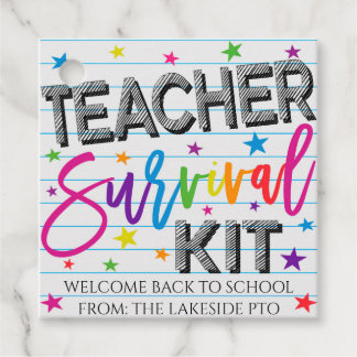 Teacher Survival Kit Gift Tags, Welcome Back Favour Tags