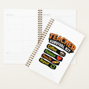 Teacher Survival Kit Spiral Notebook Planner