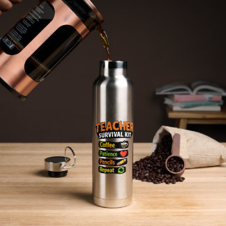 Teacher Survival Kit Stainless Steel Water Bottle