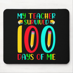 Teacher Survived 100 Days Of Me 100th Day Of Schoo Mouse Mat
