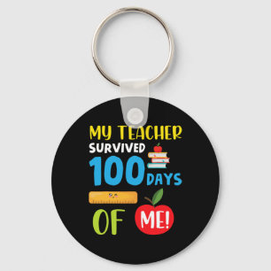 Teacher Survived 100 Days Of Me Fun 100 Days Of Sc Key Ring