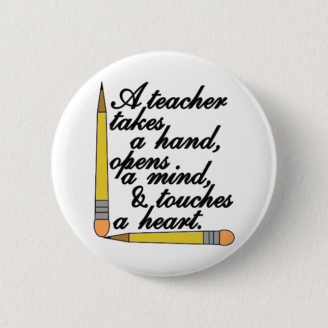 Teacher Takes 6 Cm Round Badge (Front)