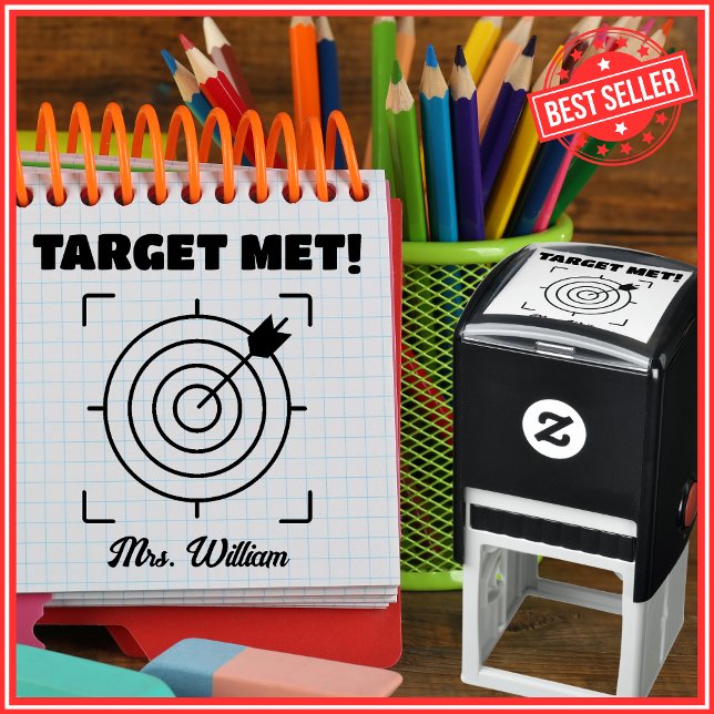 Teacher Target Met Praise Grading Encouragement Self-inking Stamp (Creator Uploaded)