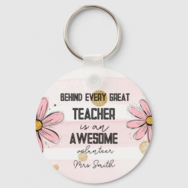 teacher teaching assistant  Daisy TA Key Ring (Front)