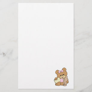 teacher teaching baby teddy bear design stationery