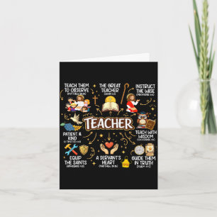 Teacher teaching back to school bible verse card