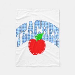 Teacher teaching back to school first day of fleece blanket