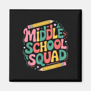 Teacher teaching boys and girls middle school magnet