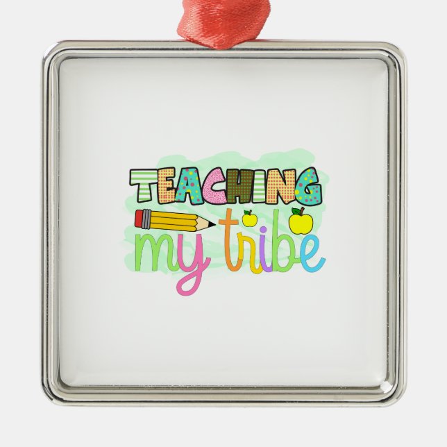 Teacher Teaching My Tribe Metal Tree Decoration (Front)