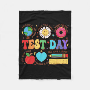 Teacher Test Day Motivational Teacher Starr Testin Fleece Blanket