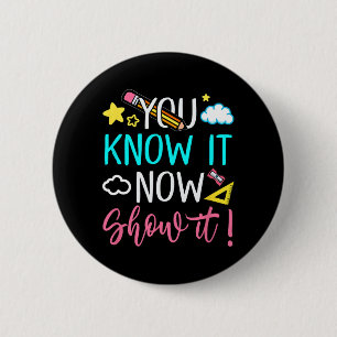 Teacher Testing For Men Women Test Day Math Scienc 6 Cm Round Badge