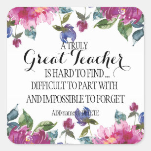 Teacher Thank you Appreciation gift Square Sticker