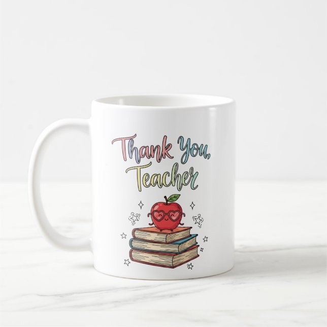 Teacher Thank You Books & Apple Mug (Left)