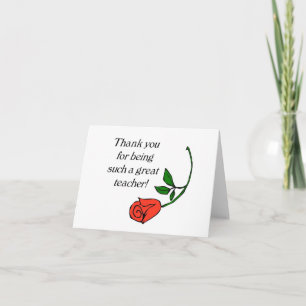 Teacher thank you card