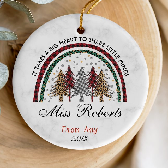 Teacher thank you Christmas rainbow  trees Ceramic Tree Decoration (Creator Uploaded)