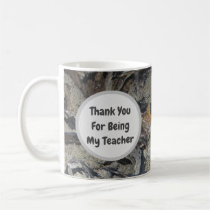 Teacher Thank You Driftwood Woodgrain Photo Nature Coffee Mug
