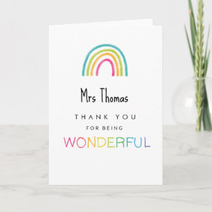teacher thank you for being wonderful card