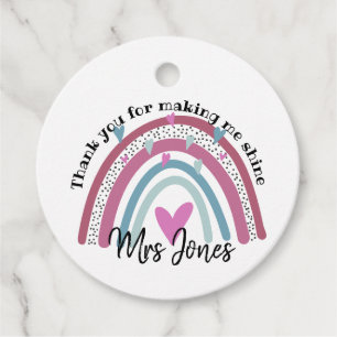 teacher thank you for making me rainbow retirement favour tags