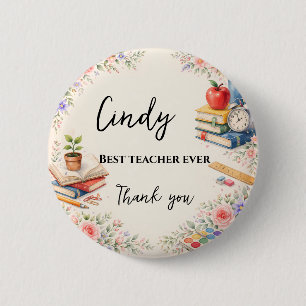 Teacher Thank You Gift End of School Year 6 Cm Round Badge
