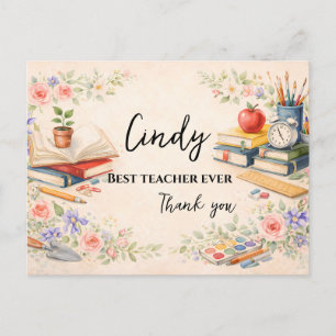 Teacher Thank You Gift   End of School Year Postcard