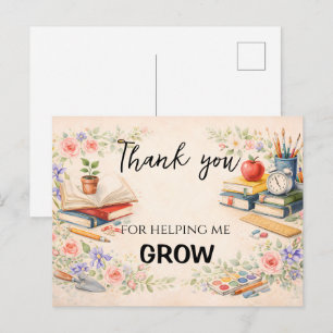 Teacher Thank You Gift   End of School Year Postcard